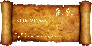 Holik Vilmos névjegykártya